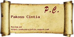 Pakoss Cintia névjegykártya